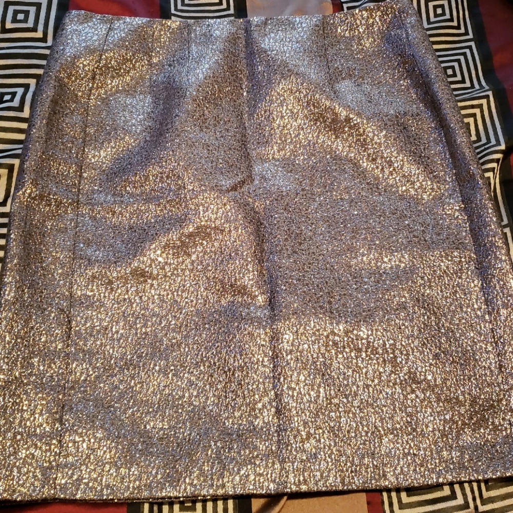 NY&CO Gold metallic pencil skirt